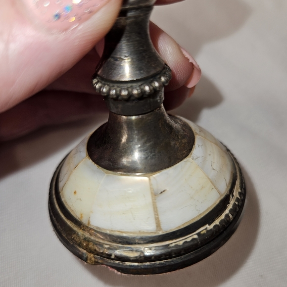 Vintage Letter Hand Note Clip Silver Plate Mother of Pearl Paris 1889 Berkeley - Picture 3 of 12